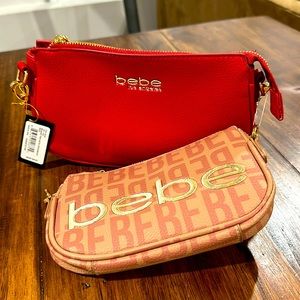 BEBE Crossbody Mini Two Purse set NWT Red and Pink